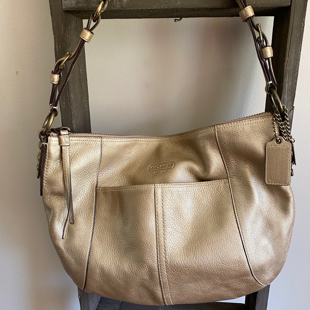 Gold Coach Shoulder Bag